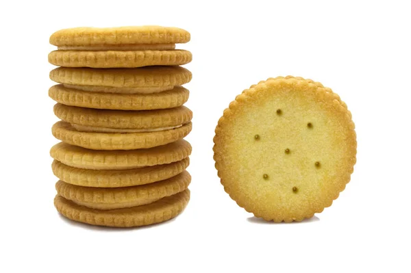 Broodje Koekjes Cracker Kaas Smaak Gebracht Room Boter Stapel Knapperige — Stockfoto