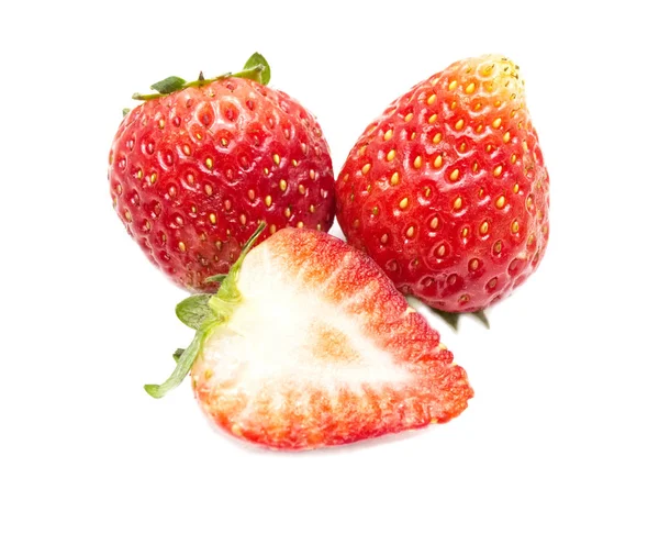 Erdbeeren Isoliert Auf Weißem Hintergrund — Stockfoto