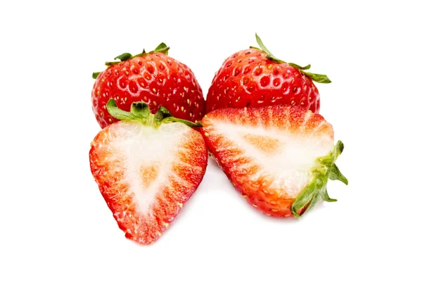 Aardbeien Geïsoleerd Witte Achtergrond — Stockfoto