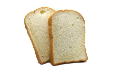 Beyaz arka planda izole edilmiş taze ev yapımı ekmek dilimi.. 