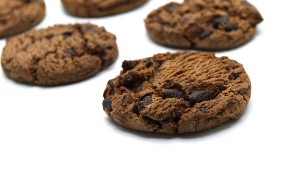 Biscuits Chocolat Croustillant Délicieux Repas Sucré Biscuits Utiles Isolés Sur — Photo