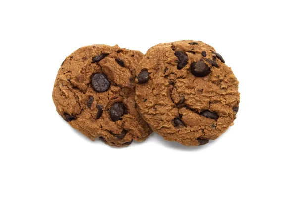 Csokoládé Chip Cookie Kat Elkülöníteni Fehér Háttér — Stock Fotó