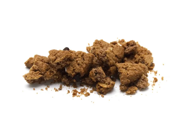 Cookies Mit Schokoladenchips Aromatisiert Einige Zerbrochene Und Krümel Von Knusprigen — Stockfoto