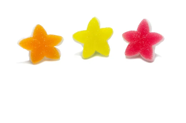 Gelatine Helle Gelees Bonbons Bunte Star Design Bonbons Gummibärchen Zuckersüß — Stockfoto