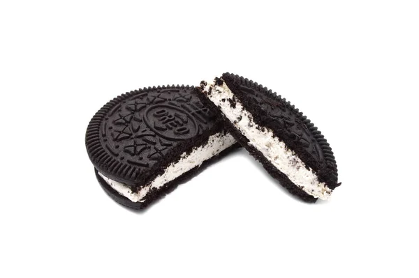 Oreo Ice Cream Sandwich Isolado Sobre Fundo Branco — Fotografia de Stock