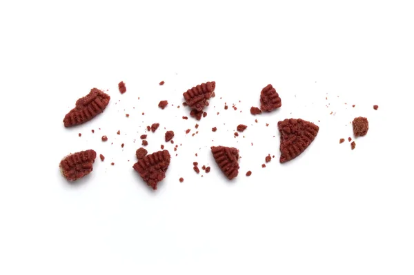 Crumbs Red Velvet Sandwich Cookies Filled Cheesecake Insaporito Crema Sfondo — Foto Stock