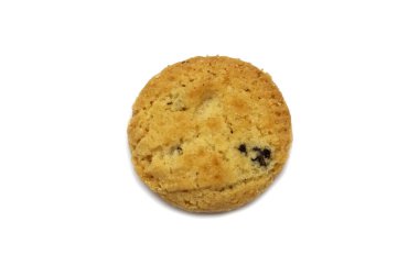 Kuru üzümlü bisküvi aromalı. Beyaz arkaplanda izole. 