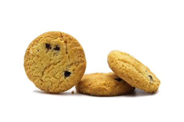 Galletas Pasas Sabor Galleta Aislado Sobre Fondo Blanco —  Fotos de Stock