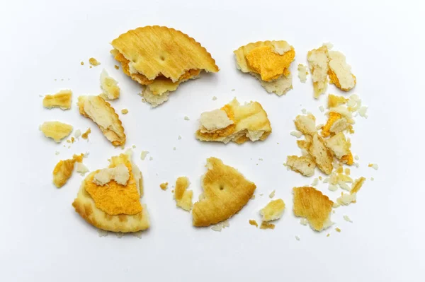 Kekse Und Semmelbrösel Mit Käsegeschmack Sahne Und Butter Knusprige Süße — Stockfoto