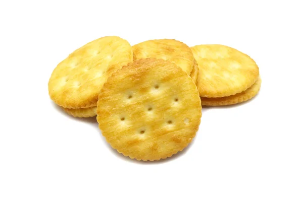 Biszkopt Kanapka Krakersy Cheese Aromatyzowane Śmietanka Masło Stos Chrupiący Pyszny — Zdjęcie stockowe