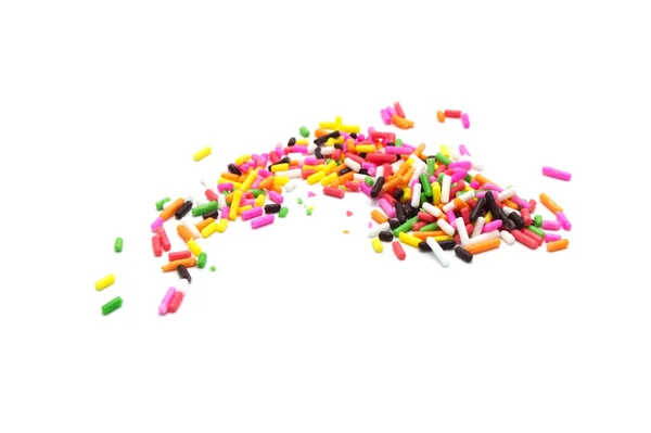 Färgglada Strössel Socker Dekoration För Topping Kaka Och Bageri Vit — Stockfoto