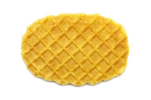 Waffle Biscoito Sabor Manteiga Wafer Crocante Isolado Fundo Branco — Fotografia de Stock