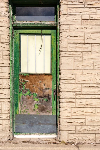 Porta Sul Vecchio Negozio Nella Piccola Città Del Midwest — Foto Stock