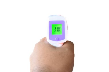 El termometresi tarayıcısı beyaz arkaplan ile izole 