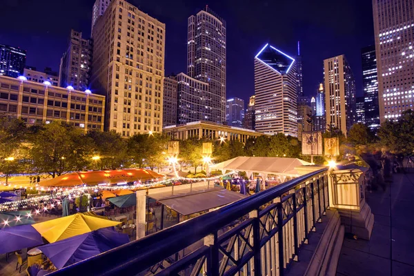 Chicago Downtown Night, Chicago, USA - Stock-foto