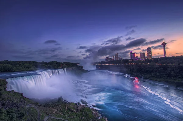 Sunset over Niagara Falls And American Falls, New York State, USA — Stock Photo, Image