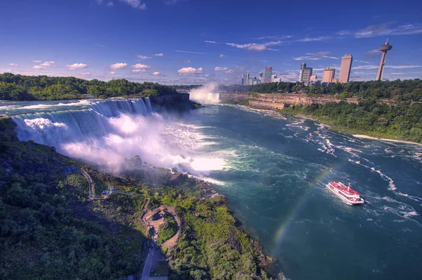 Niagra Falls And American Falls with Rainbow, New York, USA — Stock Photo, Image