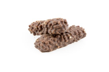 Beyaz arkaplanda izole çikolatalı gofretler