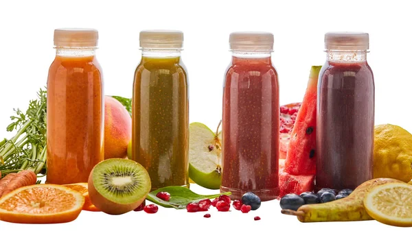 Sélection de différents smoothies aux fruits énergisants Images De Stock Libres De Droits