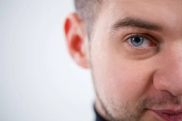 Male Blue Eye Closeup — Stock Photo, Image