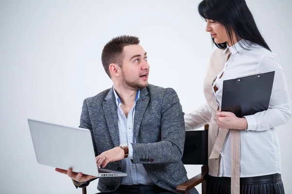 Profesor Mentor Jefe Consultor Habla Sobre Nuevo Proyecto Línea Para — Foto de Stock