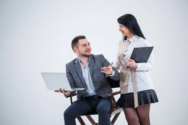 Profesor Mentor Jefe Consultor Habla Sobre Nuevo Proyecto Línea Para — Foto de Stock