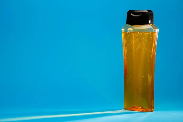 Weiße Flasche Mit Creme Shampoo Für Haare Duschgel Farbigen Hintergrund — Stockfoto