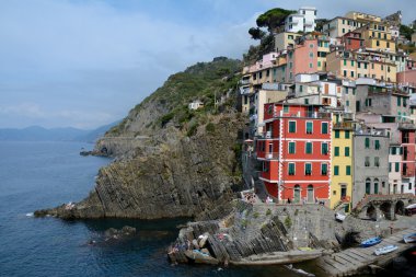 Binalar ve tekneler Riomaggiore City