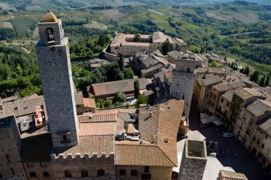 Hava kenti San Gimignano Toskana, İtalya.