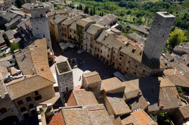 Hava kenti San Gimignano Toskana, İtalya.