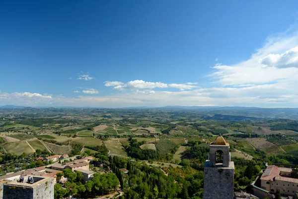 Widok z lotu ptaka miasta San Gimignano w Toskanii, Włochy. — Zdjęcie stockowe