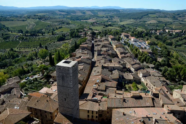 Αεροφωτογραφία της πόλης San Gimignano σε Τοσκάνη, Ιταλία. — Φωτογραφία Αρχείου