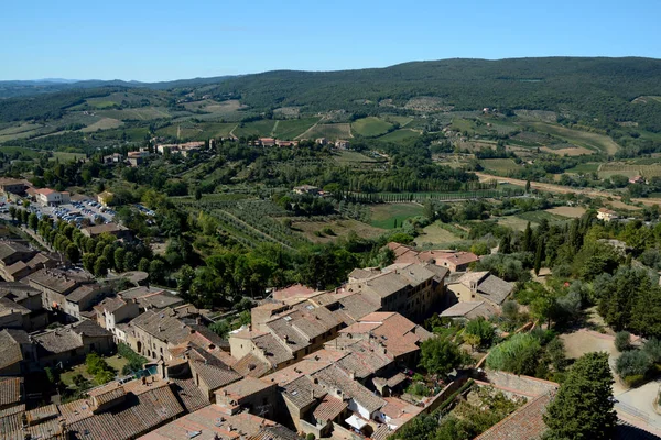 Αεροφωτογραφία της πόλης San Gimignano σε Τοσκάνη, Ιταλία. — Φωτογραφία Αρχείου