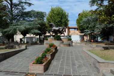 At anıt Vinci şehirde, Toskana, İtalya.