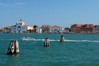 Kanal, tekne ve Binalar Venedik, İtalya