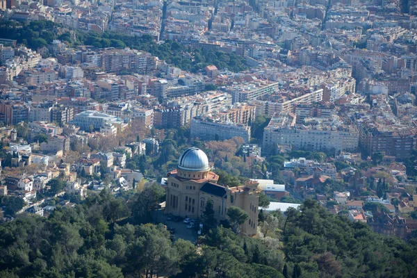 Widok z lotu ptaka miasto barcelona w Hiszpanii. — Zdjęcie stockowe