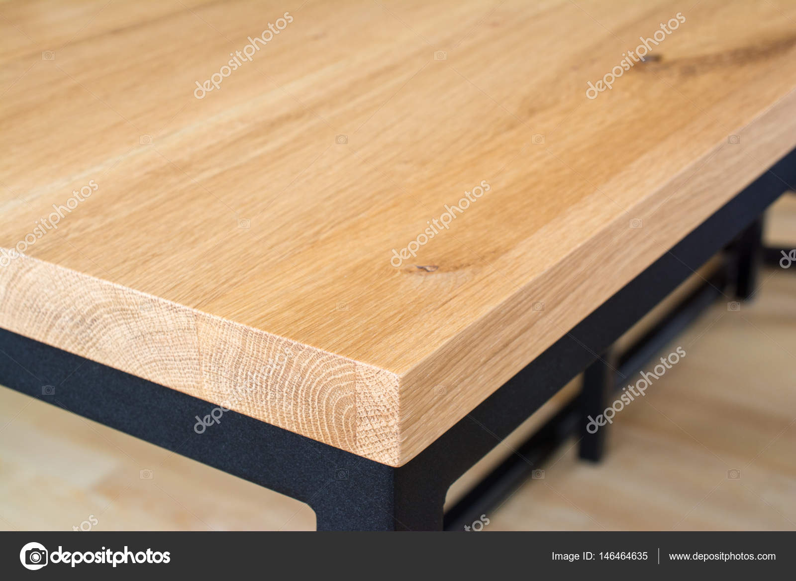 edge and corner of wooden table top made oak wood table on black steel frame shallow depth field u2014 photo by anjjanhetman wood7 table
