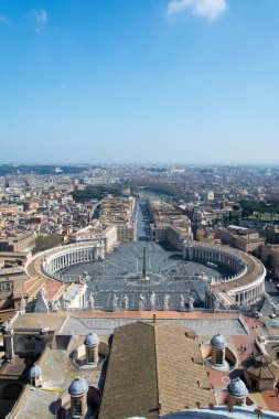 Vatikan ve Roma şehrinin havadan görünümü.