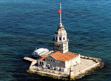 Havadan görünümü kızlık Bosphorus Tower-Türkiye.
