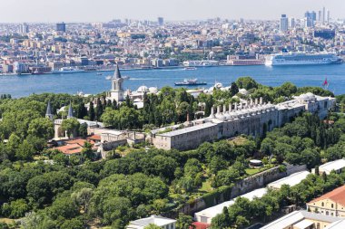 Aerial view of The Topkapi Palace in Istanbul clipart