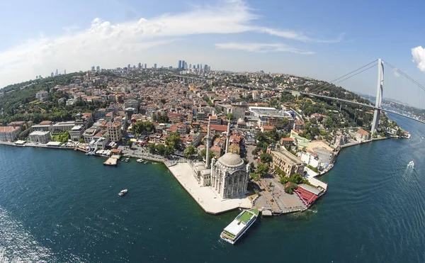 Luchtfoto Van Het Ortakoy Moskee Istanbul — Stockfoto