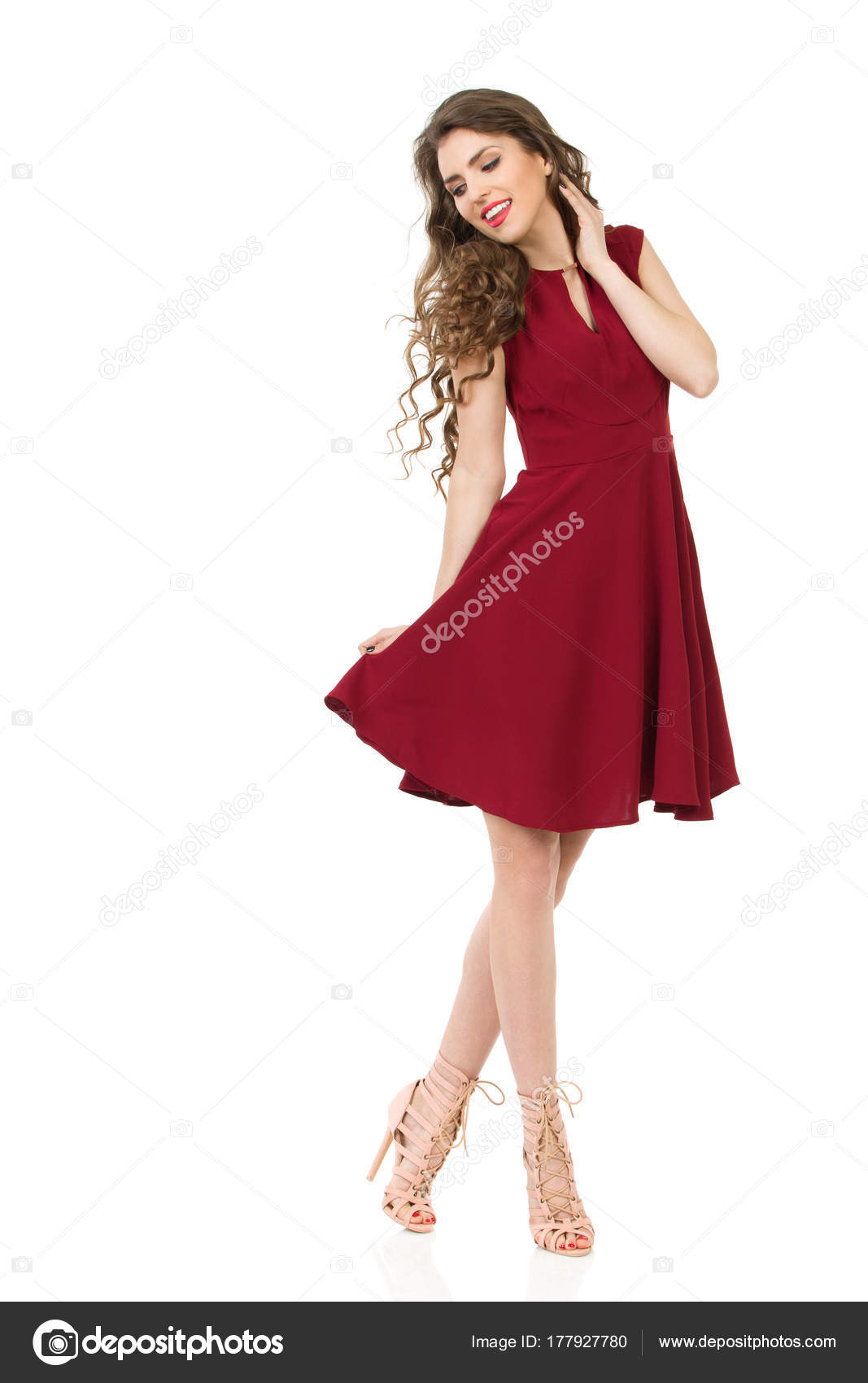 white heels red dress