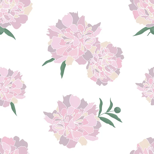 Schöne Florale Nahtlose Muster Mit Abstrakten Blumen Pastellfarbig Auf Weißem — Stockvektor