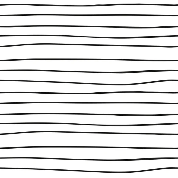 Lignes Horizontales Minces Noires Sur Fond Blanc Motif Sans Couture — Image vectorielle