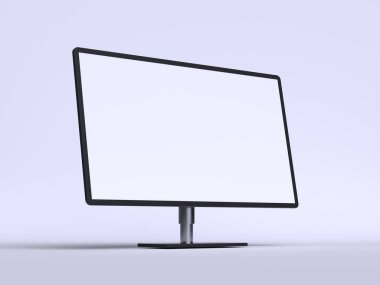 computer display blank screen monitor mock up 3d rendering