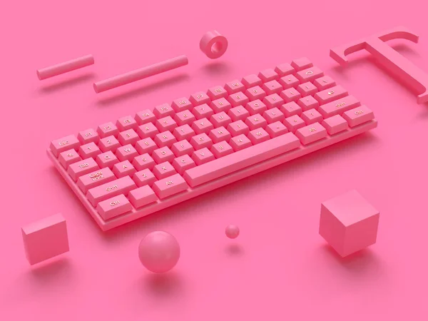 Візуалізація Бездротової Комп Ютерної Клавіатури — стокове фото