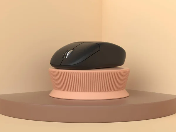 Rendering Wireless Computer Mouse — 图库照片