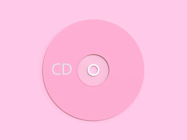 Roze Scène Rendering Dvd Cirkel Schijf Computer — Stockfoto