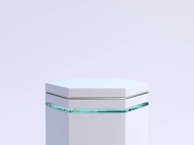 beyaz sahne soyut boş podyum 3D görüntüleme