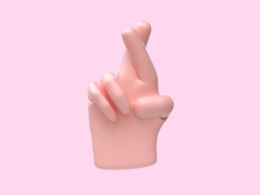 karikatür el soyut şarkı / sembol pembe arkaplan 3D görüntüleme